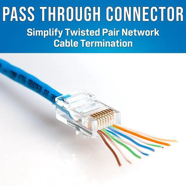 Alt view image 4 of 5 - Jonard Tools RJ45-6100 CAT6A RJ45 Pass-Through Connectors for Network Cables (Pack of 100)