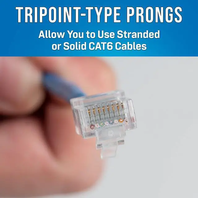 Alt view image 3 of 5 - Jonard Tools RJ45-6100 CAT6A RJ45 Pass-Through Connectors for Network Cables (Pack of 100)