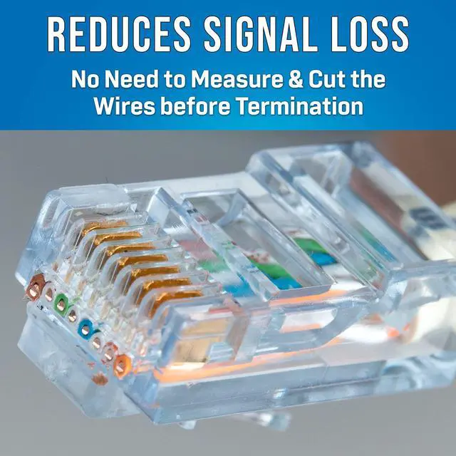 Alt view image 5 of 5 - Jonard Tools RJ45-6100 CAT6A RJ45 Pass-Through Connectors for Network Cables (Pack of 100)