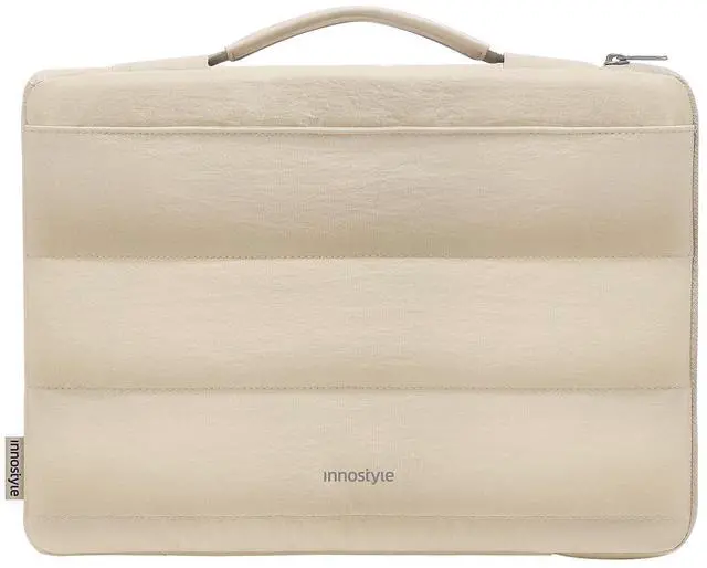 Main image of Innostyle 13.3 inch Laptop Case, 14 inch Puffy Laptop Sleeve Compatible with MacBook Air, HP Dell ASUS Lenovo, Polyester Horizontal Bag, Sand