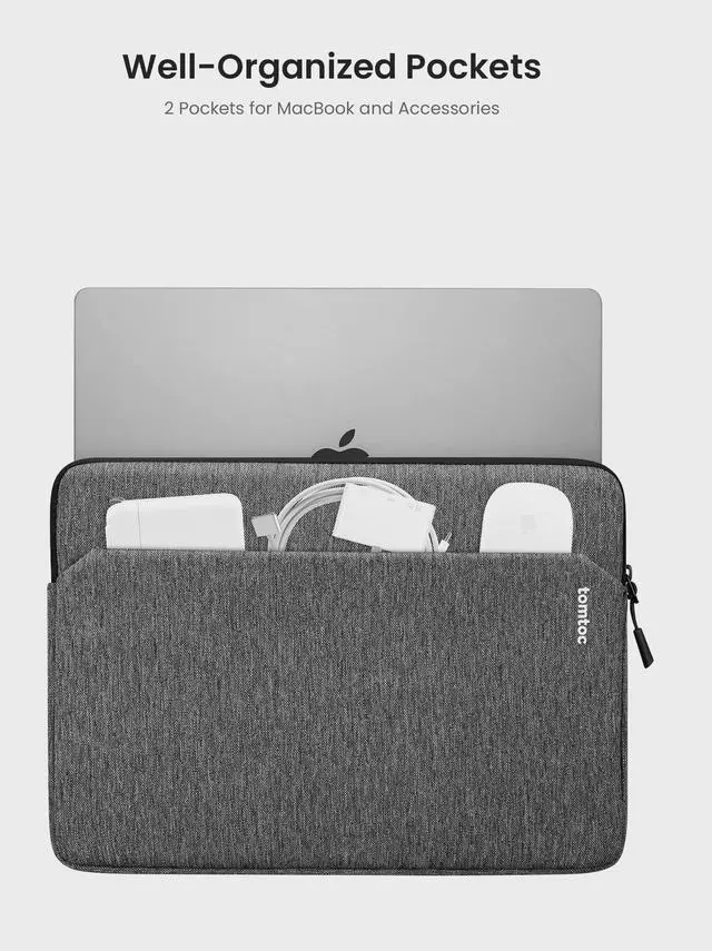 Alt view image 3 of 5 - tomtoc Slim Laptop Sleeve for 15-inch 2025 New MacBook Air M4/A3241, M3/A3114, M2/A2941, 15 Inch Microsoft Surface Laptop AI PC/6/5, Dell XPS 15 Plus, Recycled Water-Resistant Protective Case Bag