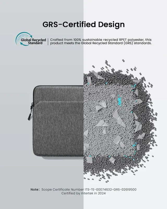 Alt view image 5 of 5 - tomtoc Slim Laptop Sleeve for 15-inch 2025 New MacBook Air M4/A3241, M3/A3114, M2/A2941, 15 Inch Microsoft Surface Laptop AI PC/6/5, Dell XPS 15 Plus, Recycled Water-Resistant Protective Case Bag