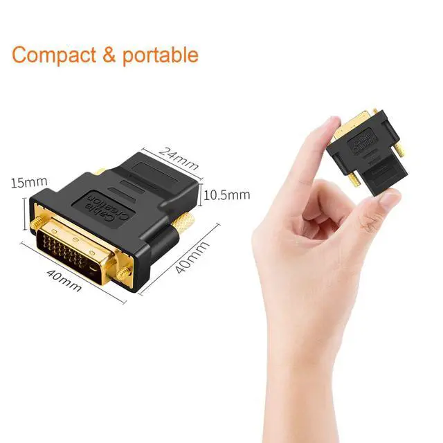 Alt view image 5 of 5 - CableCreation DVI to HDMI Adapter, 5-Pack Bi-Directional DVI-D(24+1) Male to HDMI Female Converter, Support 1080P 3D for PS3, PS4, TV Box, Blu-ray, Projector, HDTV
