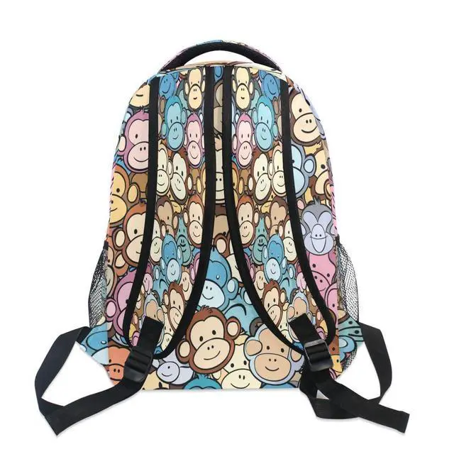 Alt view image 5 of 5 - senya School Backpack Blue Brown Grey Monkey Teens Girls Boys Bookbags Travel Schoolbag