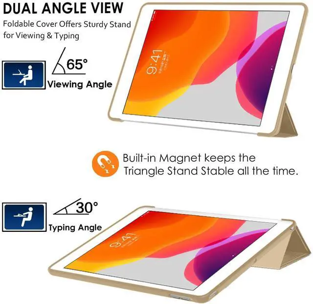 Alt view image 4 of 5 - DuraSafe Cases for iPad 10.2 inch 9th 8th 7th Gen Case A2602 A2604 A2603 A2605 MK2K3LL/A MK2L3LL/A MK2N3LL/A MK2P3LL/A MK663LL/A MK6A3LL/A MK693LL/A A2270 MYLC2LL/A A2428 A2429 A2430 A2197 - Gold