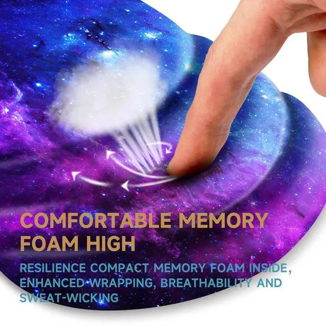 Alt view image 4 of 5 - Ergonomic Mouse Pad with Wrist Rest Support,Non-Slip PU Base,Massage for Carpal Tunnel Pain Relief,Memory Foam Mousepad for Home,Office,WorkGalaxy