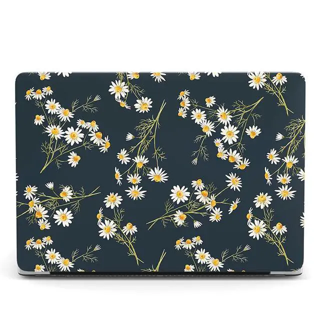 Alt view image 3 of 5 - Hard Cover Compatible with MacBook Air 11 Inch Case Model A1370 A1465 2012 2013 2014 2015 2016 2017 2018 Release, Air 11.6 Inch Plastic Hard Cover with Soft Keyboard Cover Skin, Daisy Flower