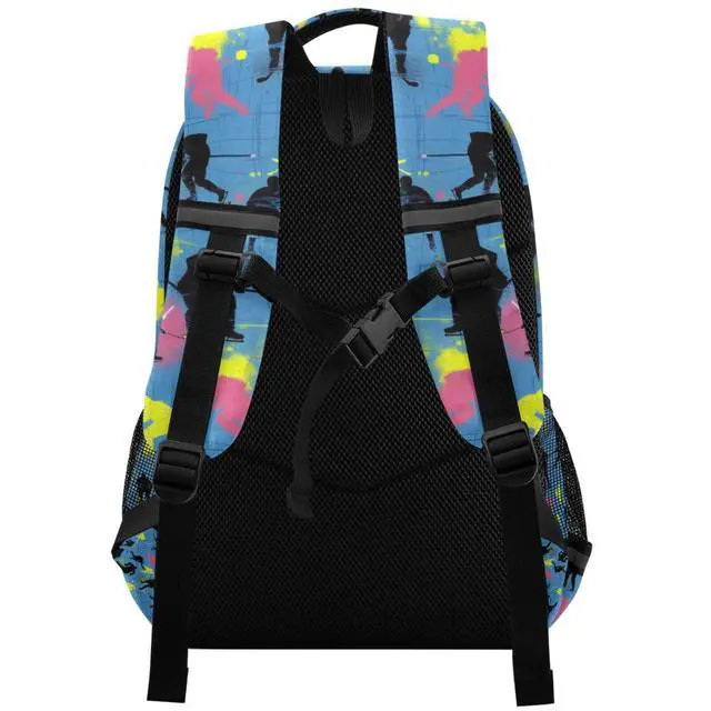 Alt view image 2 of 5 - Caikeny Hockey Kids Backpack Daypack Blue College School Shoulder Bag Travel Laptop Backpack Book Bag for Kids