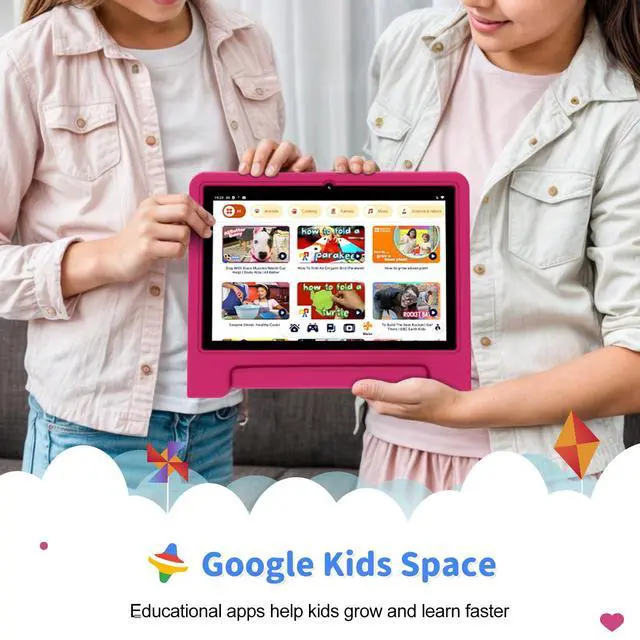 Alt view image 4 of 5 - 2025 Kids Tablet, 10.1" Kid Tablets with Case, Octa-Core, 8+64GB Storage (1TB Expand), Pre-Installed Educational Apps and Parental Control, WiFi 6, Eye Protection Mode