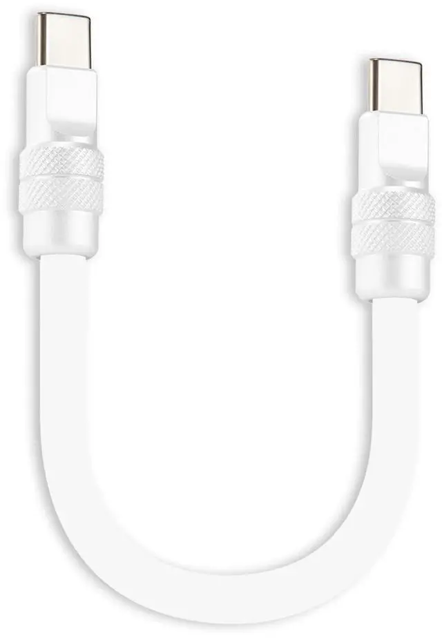 Main image of chubbycable Cute Chubby 240W Short USB-C Cable Power Bank Fast Charging Cable Silicone Charger Cord Compatible with iPhone 17-15 Series iPad, White+White, Type-C to Type-C, 10 inch