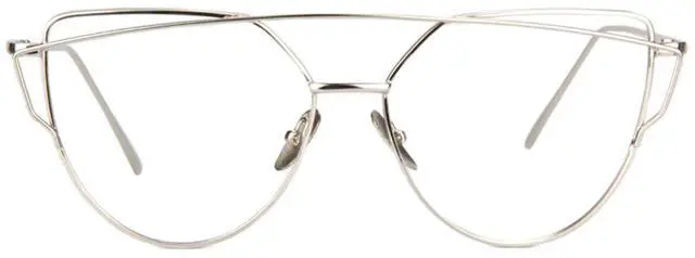 Main image of Zeelool Women's Metal Aviator Blue Light Blocking Eyeglassess Selina FM0088-03 Silver