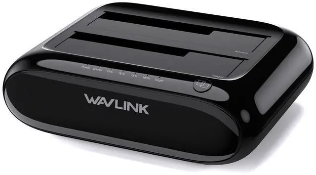 Main image of WAVLINK Dual Bay Hard Drive Docking Station - USB 3.0 to SATA I/II/III for 2.5" & 3.5" HDD/SSD with Fixed Bezel, Supports Offline Clone/Duplicator Function, Supports 2x20TB with UASP 6Gbps - Black