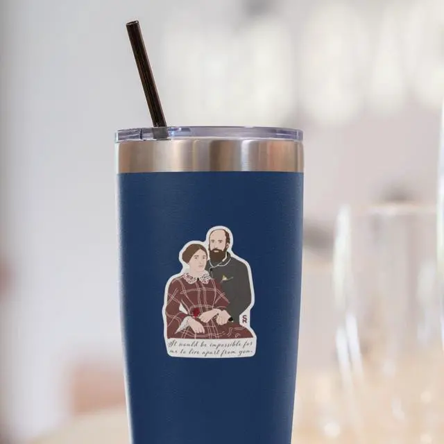 Alt view image 4 of 4 - Catholic Concepts | STS. Louis & Zelie Martin 4 x 2.25 Vinyl Sticker Label Decal Waterproof Cool Accessory for Laptop, Hard Hats, Water Bottles, Scrapbooks, Folders, Cell Phone | 10-Pack