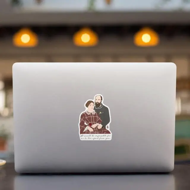Alt view image 3 of 4 - Catholic Concepts | STS. Louis & Zelie Martin 4 x 2.25 Vinyl Sticker Label Decal Waterproof Cool Accessory for Laptop, Hard Hats, Water Bottles, Scrapbooks, Folders, Cell Phone | 10-Pack