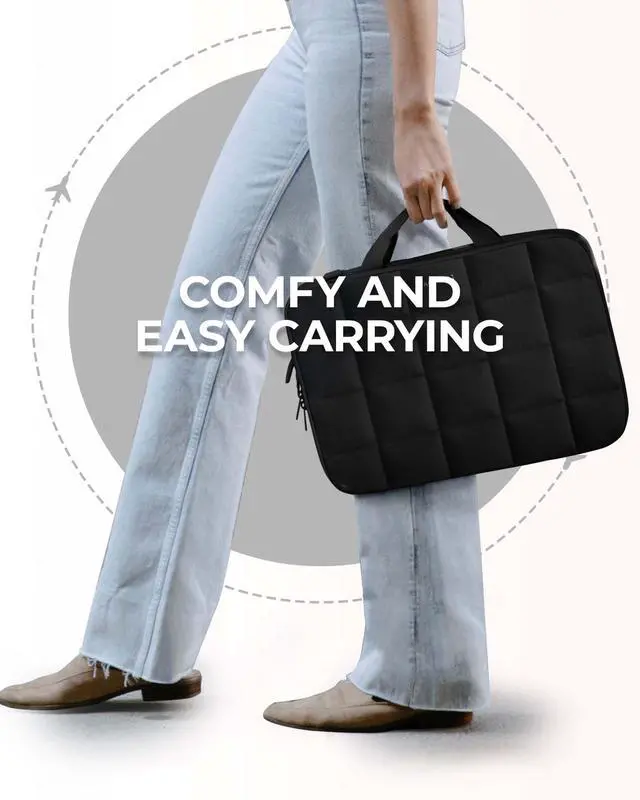 Alt view image 4 of 5 - BAGSMART 15-16 inch Laptop Case Sleeve with Strap, Fluffy Padded Laptop Bag with Handle, MacBook Case Sleeve Compatible with MacBook Air/Pro 15.6 inch, Laptop Cover Fitted with Dell, HP, Lenovo