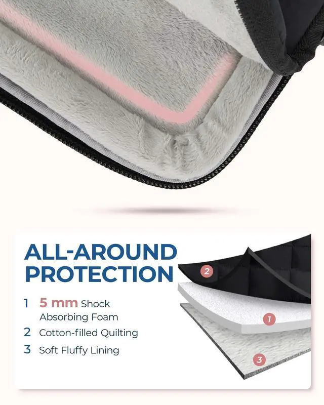 Alt view image 5 of 5 - BAGSMART 15-16 inch Laptop Case Sleeve with Strap, Fluffy Padded Laptop Bag with Handle, MacBook Case Sleeve Compatible with MacBook Air/Pro 15.6 inch, Laptop Cover Fitted with Dell, HP, Lenovo