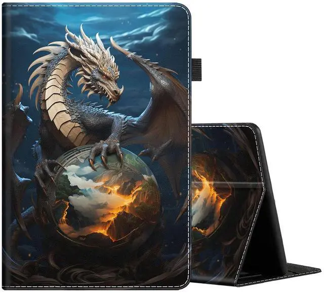 Main image of Case for All-New Amazon Fire HD 10 and 10 Plus Tablet (13th/11th Generation, 2023/2021 Release) 10.1", Multi-Angle Smart Stand Cover Auto Sleep/Wake, Dragon