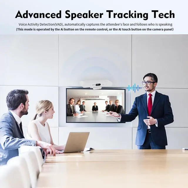Alt view image 5 of 5 - TOALLIN 4K Webcam with Microphone and Speaker, All-in-One Video Conferencing Camera, USB Video Bar, AI Auto-Framing & Speaker-Tracking, Conference Room Web Camera for Laptop, Meetings, Video Calls