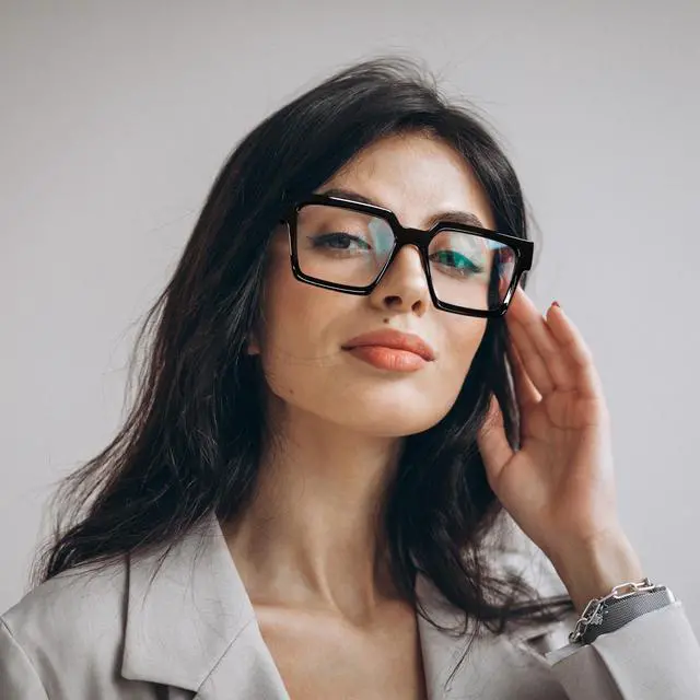 Alt view image 2 of 5 - FEISEDY Oversized Blue Light Glasses for Women Men TR90 Retro Square Anti Eyestrain Glasses Rectangle Fashion Frame B0037