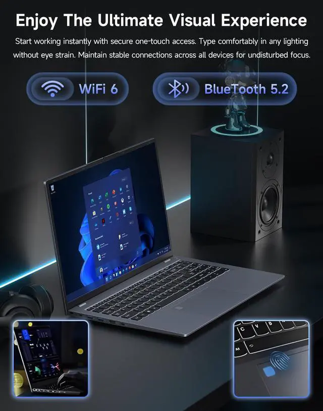 Alt view image 5 of 5 - BLUEING Gaming-Laptop-Computer, 12th Gen 12-Core i5-1240P (Beat i5-12450H, Up to 4.4GHz) 16GB DDR4 512GB NVMe, Win11 Laptop, 15.6" FHD IPS Display,Fingerprint,Backlit,WiFi 6,BT5.2,65W Type-C
