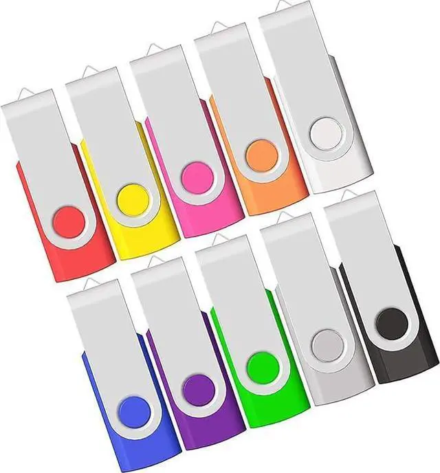 Alt view image 2 of 5 - 32GB USB Flash Drives 10 Pack Multicolor and 10pcs Lanyard of 11 inches, USB Drives, Memory Stick, Thumb Drive, Jump Drive, USB Stick