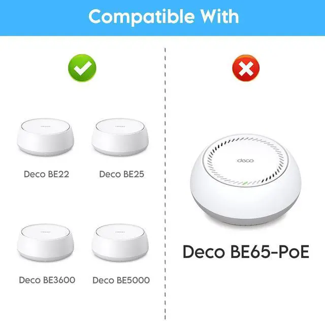 Alt view image 4 of 5 - Deco Mesh Wall Mount Kit for Deco BE23/ BE25/ BE3600/ BE5000 Mesh WiFi 7 System, Space-Saving Bracket with Hidden Cable Management, Secure & Stylish Design for Home and Office (White, 2 Pack)