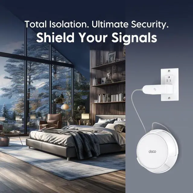 Alt view image 5 of 5 - Deco Mesh Wall Mount Kit for Deco BE23/ BE25/ BE3600/ BE5000 Mesh WiFi 7 System, Space-Saving Bracket with Hidden Cable Management, Secure & Stylish Design for Home and Office (White, 2 Pack)