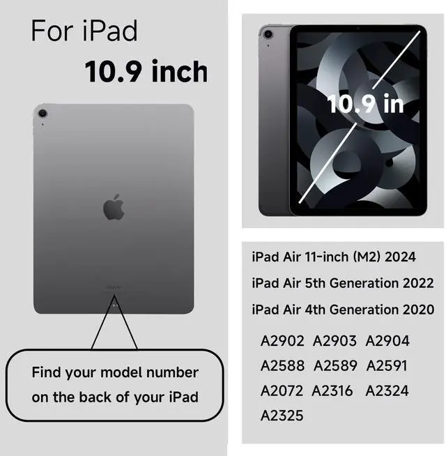 Alt view image 2 of 5 - Fulbrio Arts Rotating Case 10.9 Compatible with iPad Air 4th/5th Generation Case,2020/2021 Folio Case,Pencil Holder 360 Degree Rotating,White Cyan-Blue Case(Impression, Sunrise by Claude Monet)