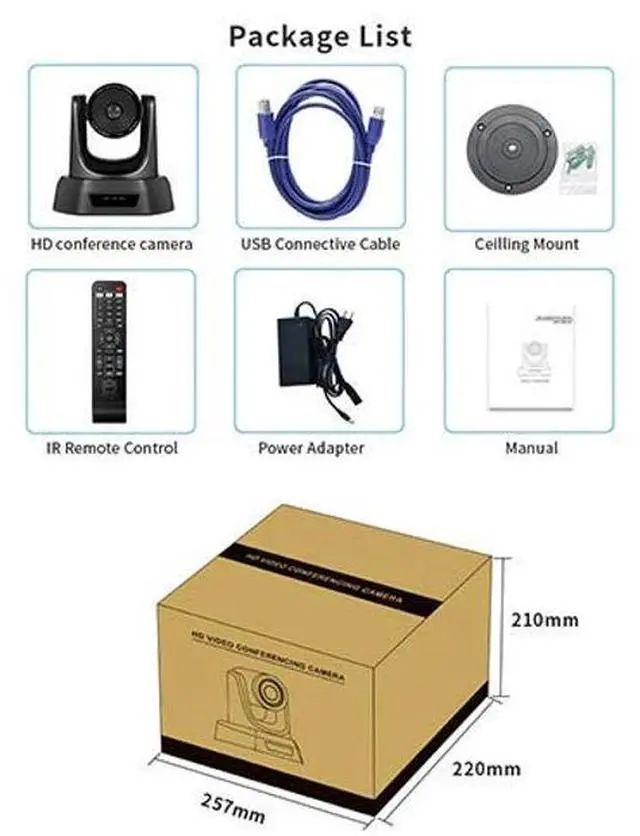 Alt view image 5 of 5 - JACKLY PTZ Conference Room Camera,10x Optical Zoom Streaming Camera, 1080P Full HD Wireless Webcam for Video Conferencing/Live Streaming/Church Services Worship/Online Education HDMI