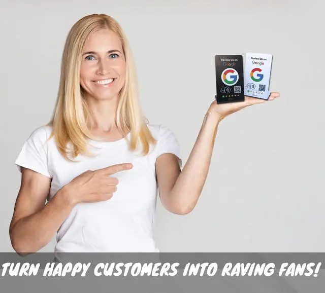 Alt view image 5 of 5 - TAPro Tap Google Review Stand  NFC & QR Code Feedback Tool for Businesses, Instant Customer Reviews, Contactless Smart Review Card for Google, Yelp, Facebook (White)