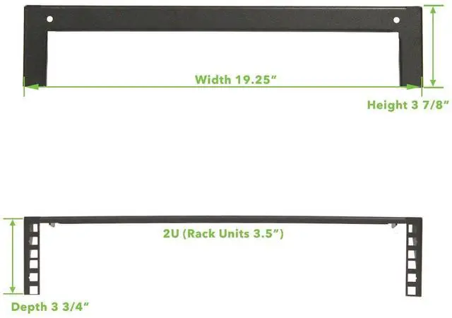 Alt view image 2 of 4 - NavePoint 2U 19 Inch Vertical Wall Mount Rack Wall Mountable Server Rack w/Hardware Black