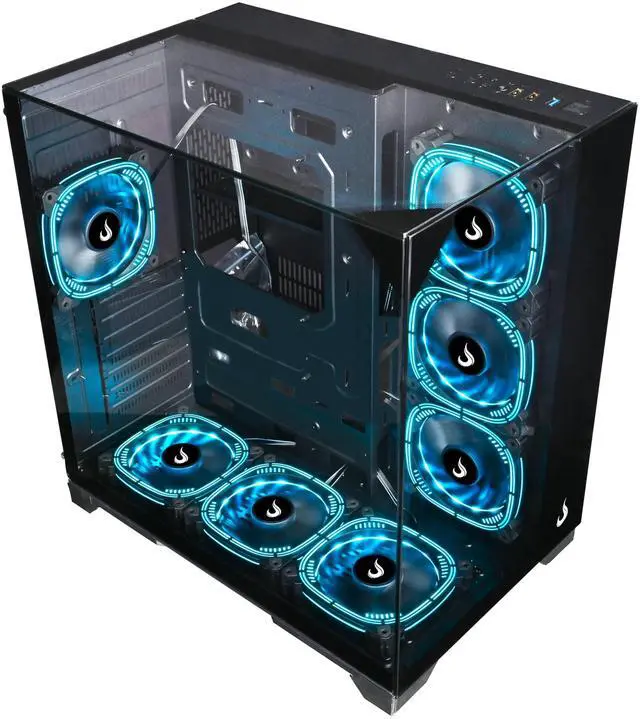 Main image of Case Computer Rise Mode USA Galaxy Full Glass, Mid Tower Tempered Glass, ATX Black