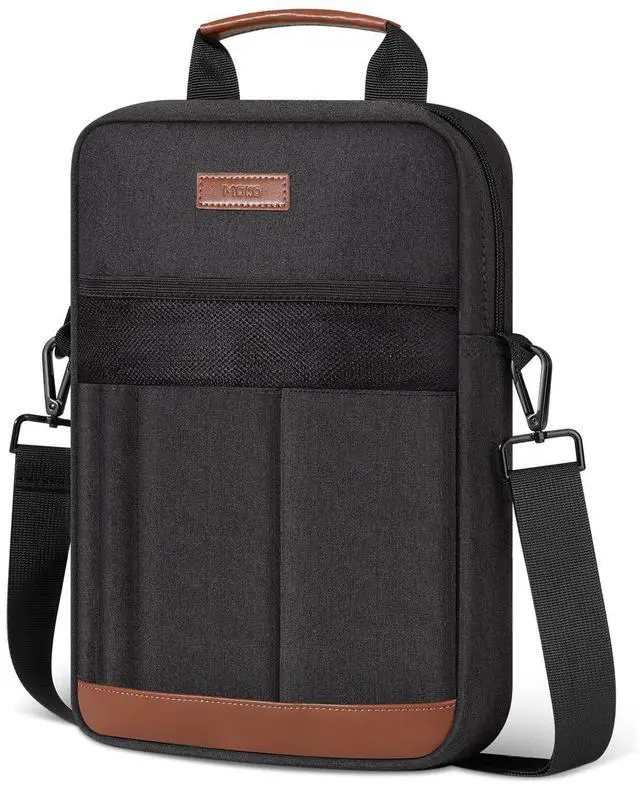 Main image of MoKo 9-11 inch Tablet Sleeve Bag, Portable iPad Carrying Case with Adjustable Shoulder Strap & Retractable Handle for 11 Inch iPad Air M3/Pro M4, 10th Gen 10.9, Air 5/4th 10.9, 9/8. 10.2, Black & Gray