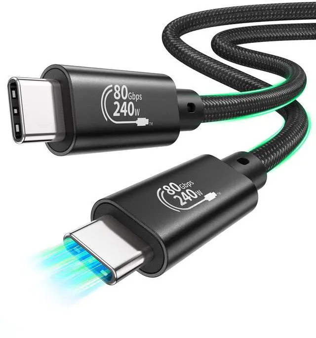 Main image of Fitee Thunderbolt 5 Cable 6FT Compatible, 80Gbps USB C Data Transfer Cable, 240W Charging, 120Gbps Video Bandwidth, 16K/Dual 8K, Braided USB C Video Cables for Monitor, MacBook Pro, Mac mini, PSSD