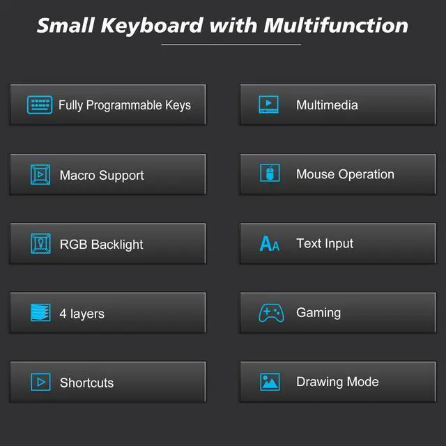 Alt view image 5 of 5 - Koolertron One Handed Macro Mechanical Keyboard,Blue LED Backlit Portable Mini One-Handed Mechanical Gaming Keypad OSU! Keyboard 9 Fully Programmable Keys (9 Keys/Black/Pink LED)
