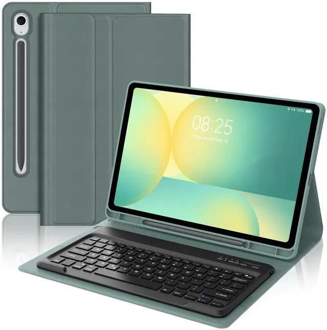 Main image of Keyboard Case for Samsung Galaxy Tab S10 FE+ Plus 2025, Detachable Galaxy Tablet S10FE+ Case with Keyboard 13.1inch, Protective Smart Cover with S Pen Holder for Samsung Tab S10FE Plus Keypad, Green