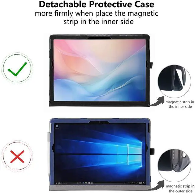 Alt view image 2 of 5 - Honeymoon Protective Case Cover for Microsoft Surface Book 3/2 15 inch Laptop,PU Leather Hard Shell Case with Free Folding Stand Detachable Folio Case Cover for Surface Book,Brown