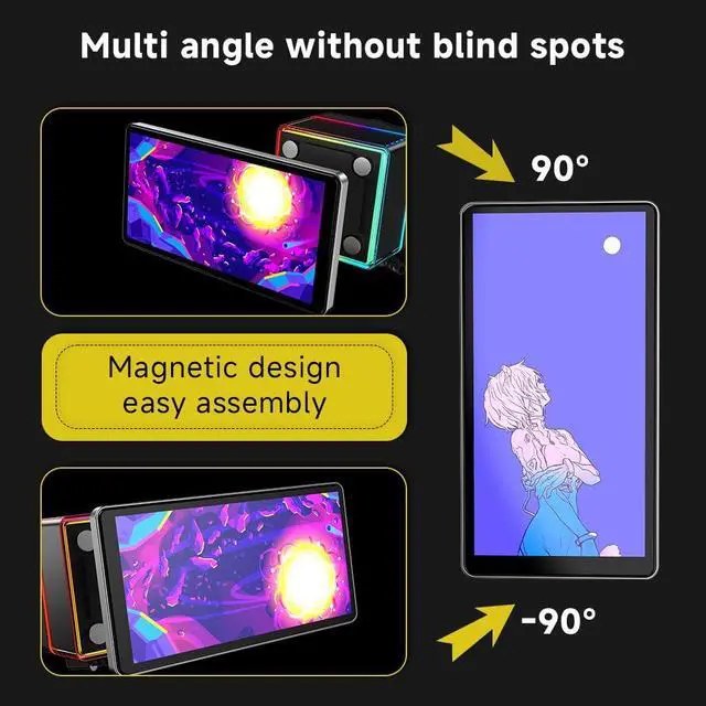 Alt view image 4 of 5 - Jungle Leopard PF 360 CPU Water AIO Cooler Liquid Cooling|5.5-inch LCD Magnetic Screen|360mm ARGB Infinity Mirror 2000RPM PWM Fan|Lower Noise 30DBA|for Intel LGA1851/1700/1200/115X AMD AM4/AM5-Black