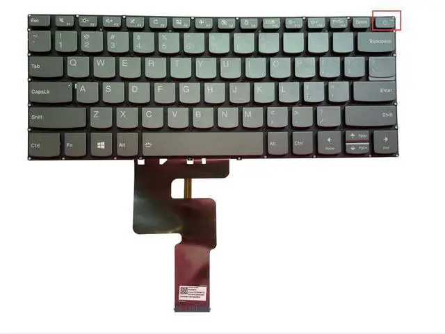 Alt view image 5 of 5 - Sierra Blackmon for IdeaPad Small Trend 7000 7000-14 120s-14IAP 320-14 320S-14IKB V330-14IKB 520-14IKB Gray keycaps, no Borders, with Light, with Power-on Button US Layout Notebook Keyboard