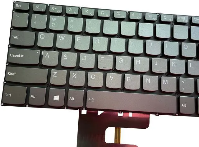 Alt view image 3 of 5 - Sierra Blackmon for IdeaPad Small Trend 7000 7000-14 120s-14IAP 320-14 320S-14IKB V330-14IKB 520-14IKB Gray keycaps, no Borders, with Light, with Power-on Button US Layout Notebook Keyboard