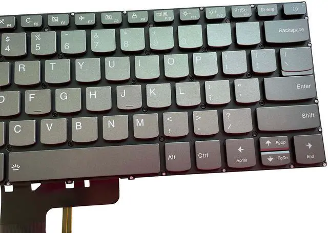 Alt view image 4 of 5 - Sierra Blackmon for IdeaPad Small Trend 7000 7000-14 120s-14IAP 320-14 320S-14IKB V330-14IKB 520-14IKB Gray keycaps, no Borders, with Light, with Power-on Button US Layout Notebook Keyboard