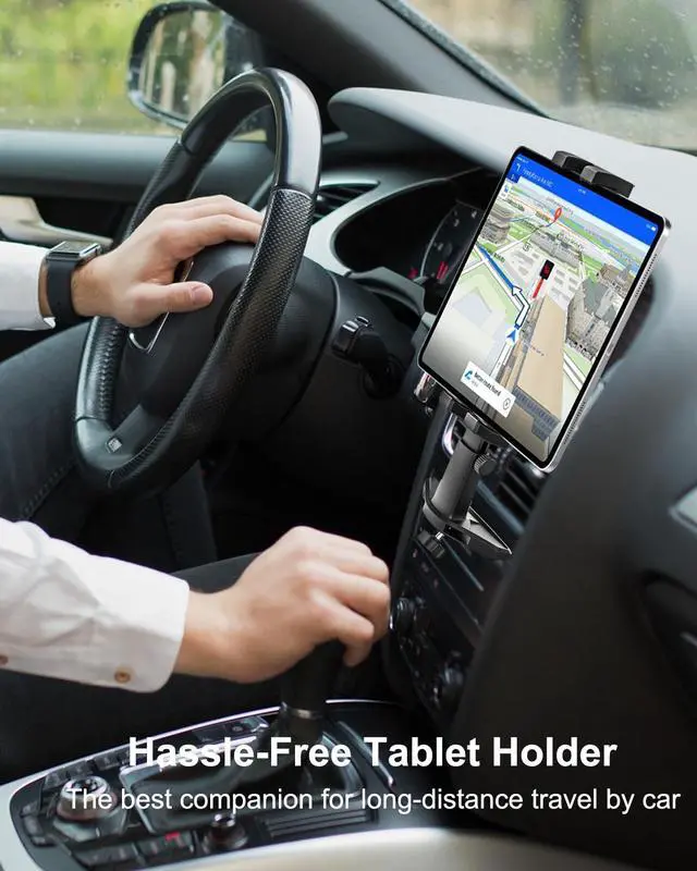 Alt view image 4 of 5 - Phichy Adjustable Car CD Slot Mount for 4.7"-13" Phone & iPad - 360 Rotation CD Player Holder for Car Tablet Stand, Compatible with iPad Pro/Air/Mini, Galaxy Tabs, iPhone