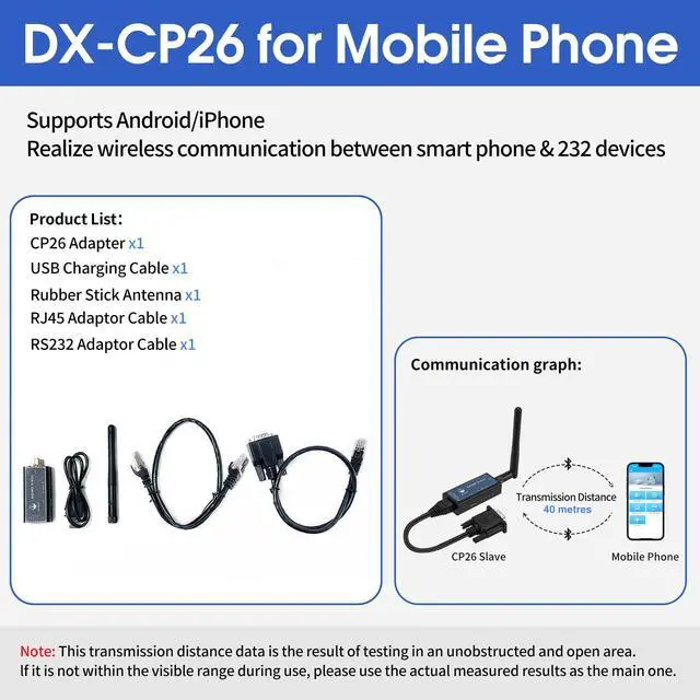 Alt view image 2 of 5 - PDDAXLQUE RS232 to Bluetooth Serial Adapter CP26 - Industrial Wired to Wireless Converter for PC (CP26 for PC)
