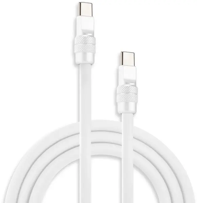 Main image of chubbycable Chubby 2.0 Fast Charging Cable Durable Soft Silicone USB C Cable 240W Extra Thick Charger Cord Compatible with iPhone 17-15 Series iPad, White+White, Type-C to Type-C, 9.8 FT