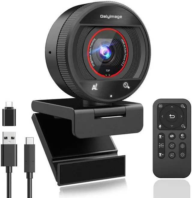 Main image of Galyimage 2K Webcam for pc with AI,Web Camera/8X Digital Zoom Computer Camera with USB 3.0/HDR/Dual Noise-Cancelling MicsZoom/Teams/Skype/Facetime/Meeting