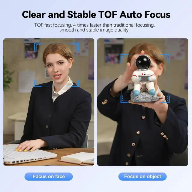 Alt view image 4 of 5 - Galyimage 2K Webcam for pc with AI,Web Camera/8X Digital Zoom Computer Camera with USB 3.0/HDR/Dual Noise-Cancelling MicsZoom/Teams/Skype/Facetime/Meeting