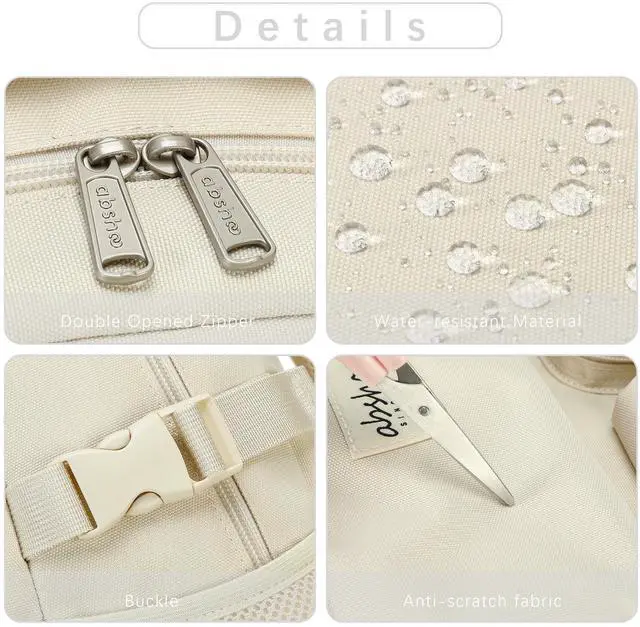 Alt view image 3 of 5 - abshoo Large Heavy Duty Girls Backpack For School College Bookbag Casual Multi Pocket Travel Backpacks for Women (Beige)