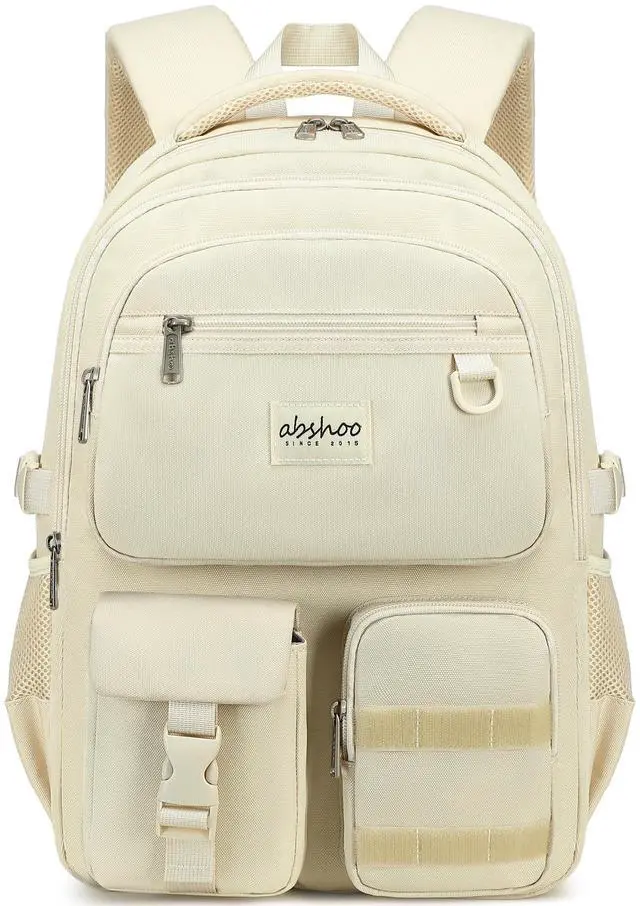 Main image of abshoo Large Heavy Duty Girls Backpack For School College Bookbag Casual Multi Pocket Travel Backpacks for Women (Beige)