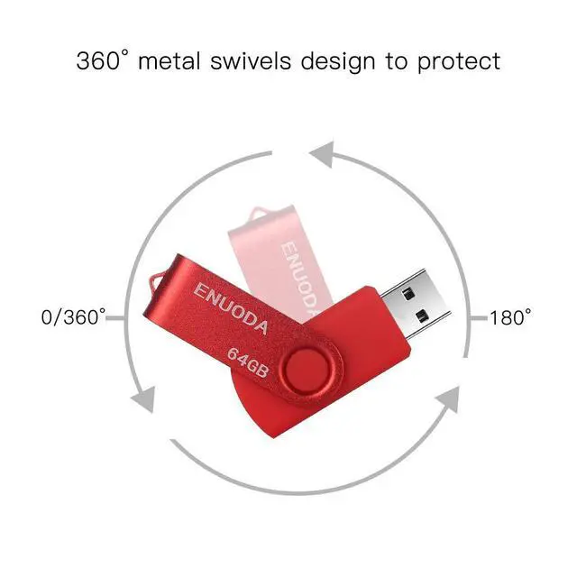 Alt view image 3 of 5 - ENUODA 4 Pack USB Flash Drive 64GB for Data Storage and 10 Pack Colorful Nylon Hand Wrist Strap Lanyard String for Thumb Drive, Keyrings, Keychains for Everybody