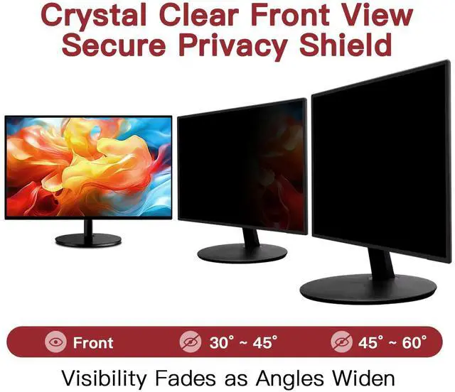 Alt view image 2 of 5 - 2 Pack 23 Inch Privacy Screen for Computer Monitor 16:9 Aspect Ratio, Eye Protection Anti Glare Computer Screen Cover, Removable Anti-Scratch Computer Screen Privacy Shield for 23'' Widescreen Monitor